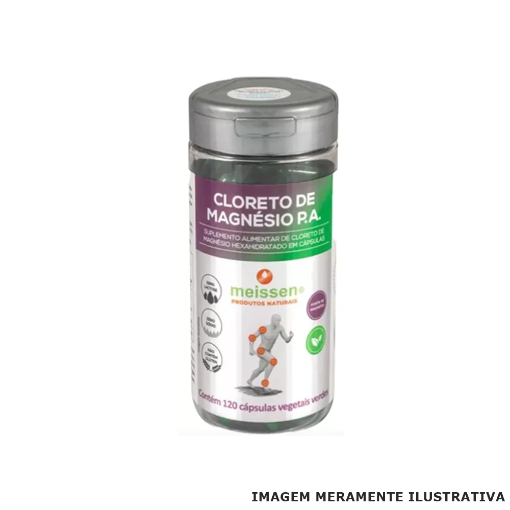Cloreto de Magnésio P.A. 120 Capsulas Vegetais Meissen - saiba mais
