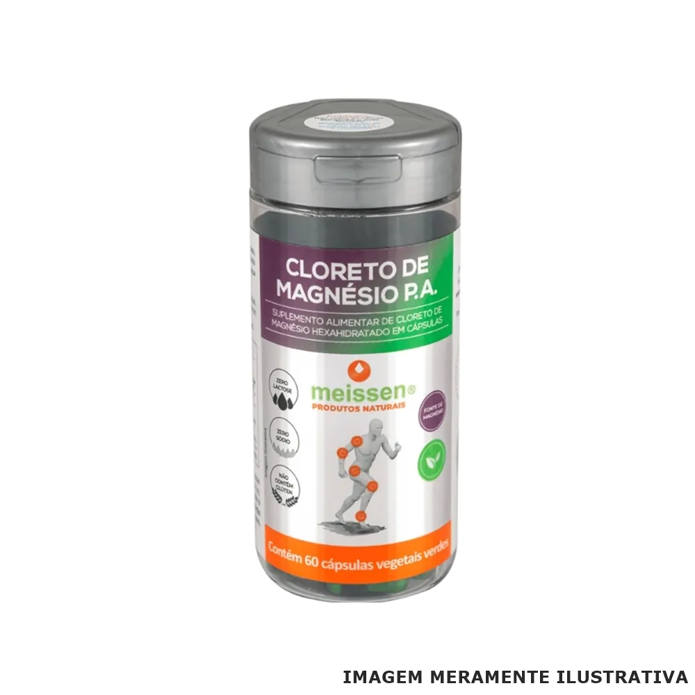 Cloreto de Magnésio P.A. 60 Capsulas Vegetais Meissen - saiba mais