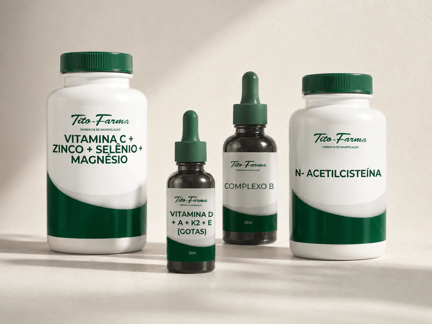 Kit imunidade Tito Farma com vitamina C, zinco, selênio, magnésio, vitamina D, complexo B e N-acetilcisteína
